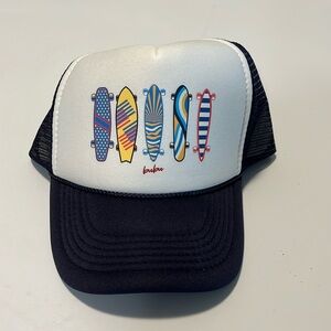 NWOT BUBU boys baseball hat - adjustable - navy w skateboards